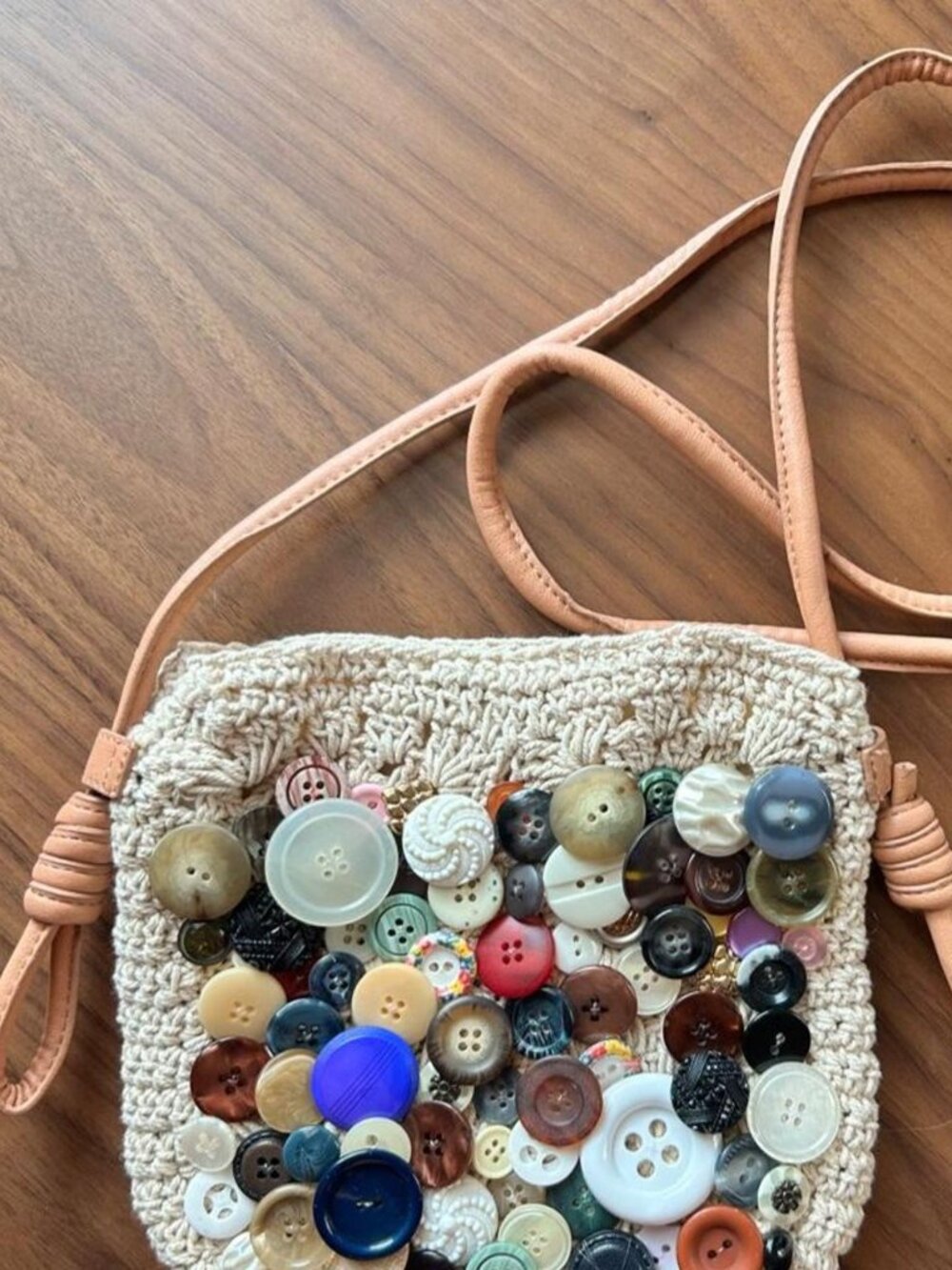 Vintage Button Crochet Crossbody Bag 🧵🤎 | One of One